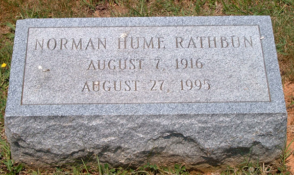 Norman Hume Rathbun Gravestone