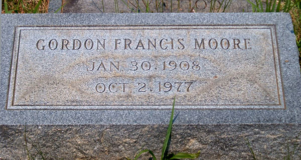 Gordon Francis Moore Gravestone