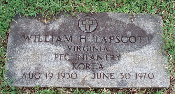 William H. Tapscott Gravestone