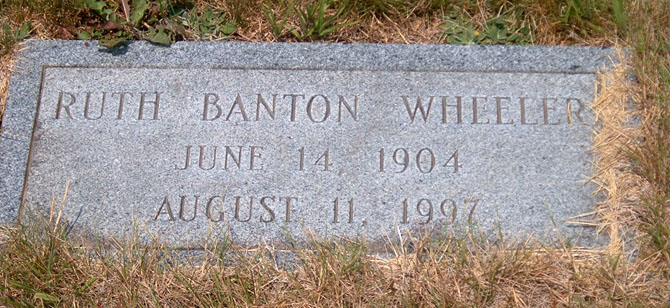 Ruth Banton Wheeler Gravestone