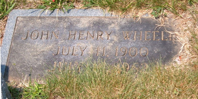 John Henry Wheeler Gravestone