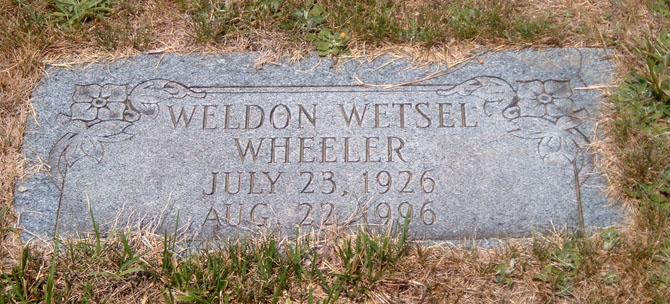 Weldon Wetsel Wheeler Gravestone