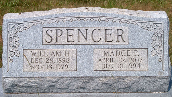 William H. Spencer and Madge P. Spencer Gravestone