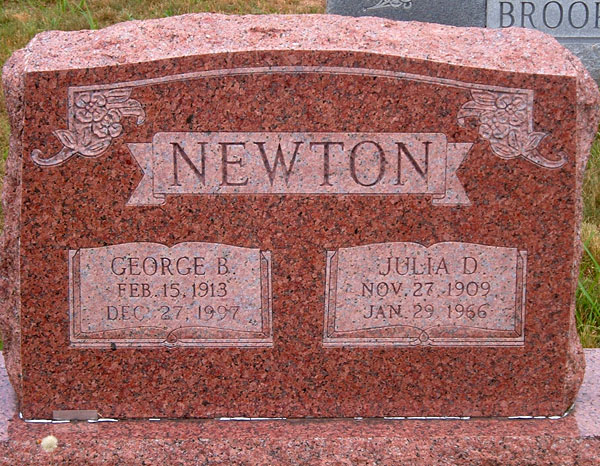 George B. Newton and Julia D. Newton Gravestone
