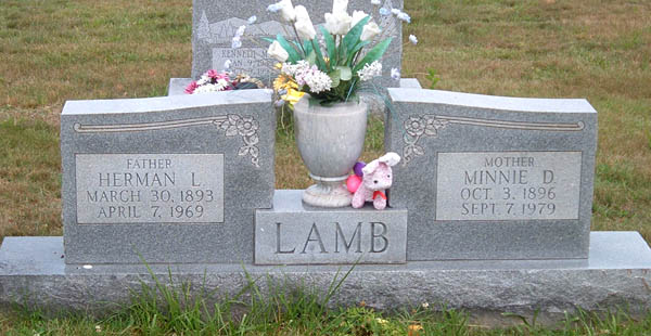 Herman L. Lamb and Minnie D. Lamb Gravestone