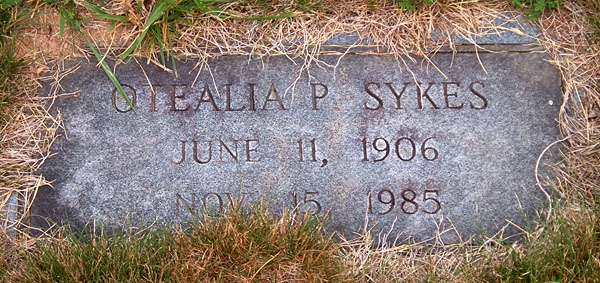 Otelia P. Sykes Gravestone