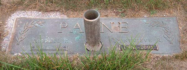 Russell F. Payne and Genevieve R. Payne Gravestone