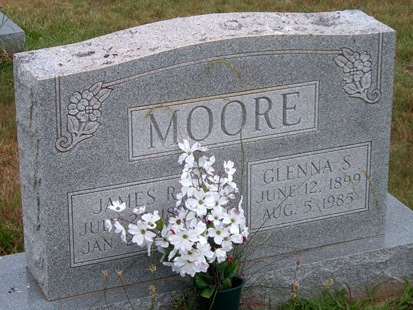 James R. Moore and Glenna S. Moore Gravestone