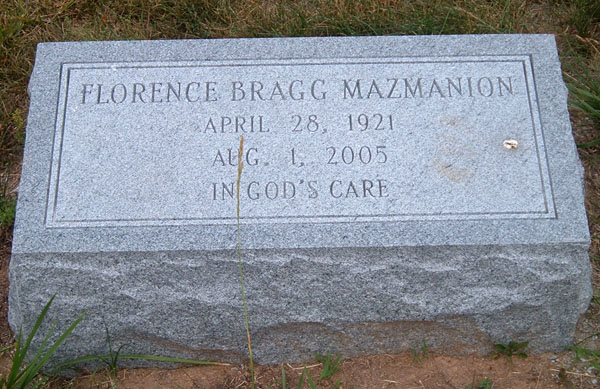 Florence Bragg Mazmanion Gravestone