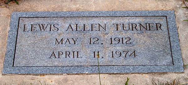 Lewis Allen Turner Gravestone