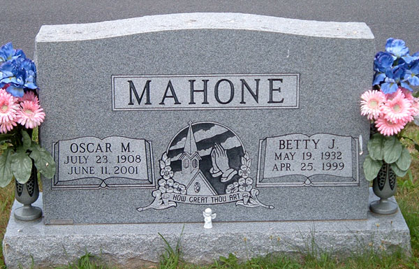 Oscar M. Mahone and Betty J. Mahone Gravestone