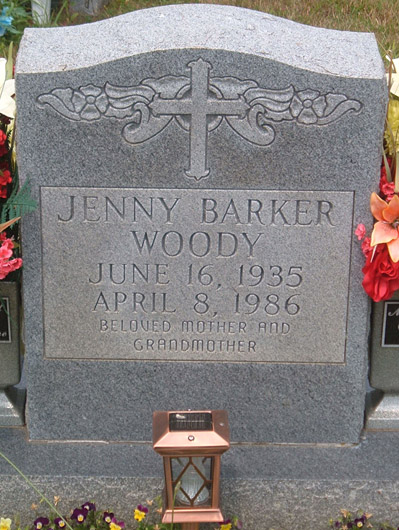 Jenny Barker Woody Gravestone