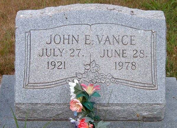 John E. Vance Gravestone