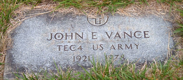 John E. Vance Gravestone
