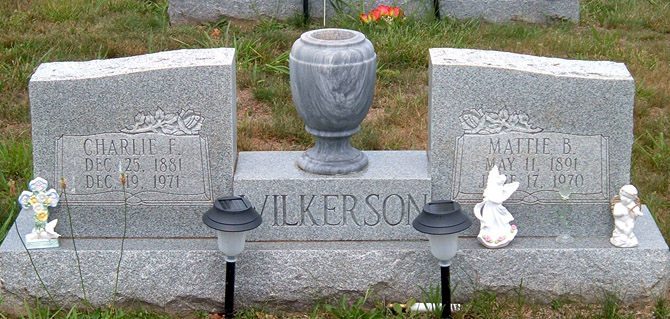 Charlie F. Wilkerson and Mattie B. Wilkerson Gravestone