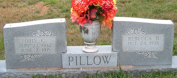 Otis C. Pillow and Rebecca B. Pillow Gravestone