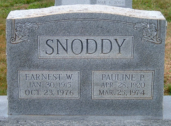 Earnest W. Snoddy and Pauline R. Snoddy Gravestone