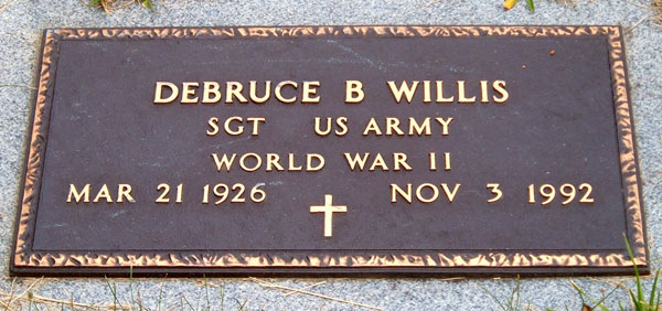 Debruce E. Willis Gravestone