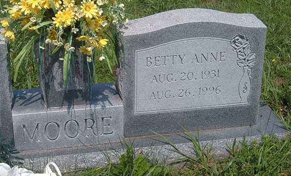 Betty Anne Moore Gravestone