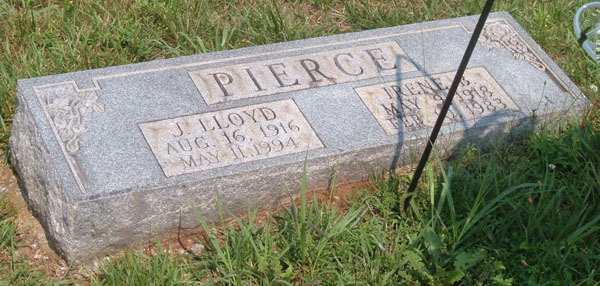 J. Lloyd Pierce and Irene B. Pierce Gravestone