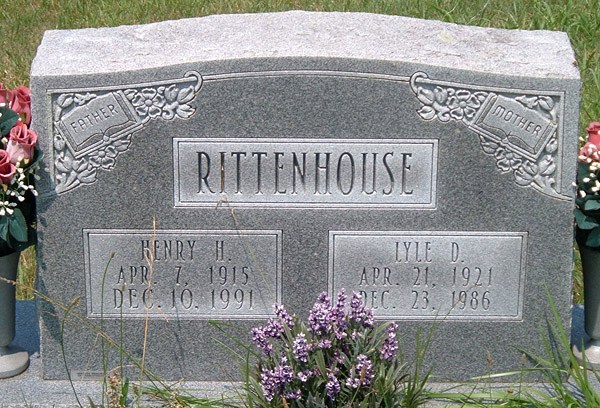 Henry H. Rittenhouse and Lyle D. Rittenhouse Gravestone