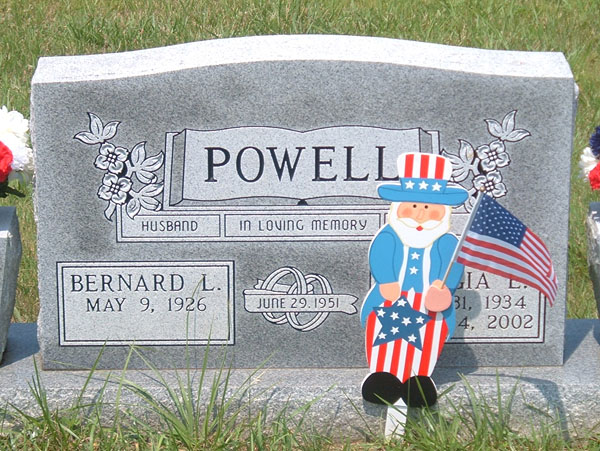 Bernard L. Powell and Georgie E. Powell Gravestone