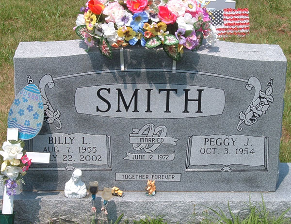 Billy L. Smith and Peggy J. Smith Gravestone