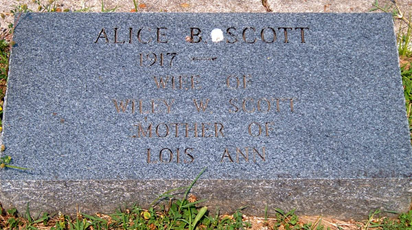 Alice B. Scott Gravestone