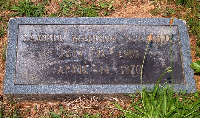 Samuel Madison Spradlin Gravestone