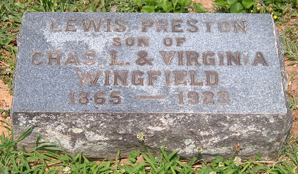 Lewis Preston Wingfield Gravestone