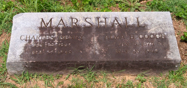 Charles Henry Marshall and Alma H. Gooch Marshall Gravestone