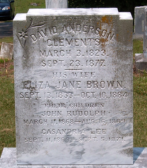 David Anderson Clements, Eliza Jane Brown Clements, John Rudolph Clements, and Casandria Lee Clements