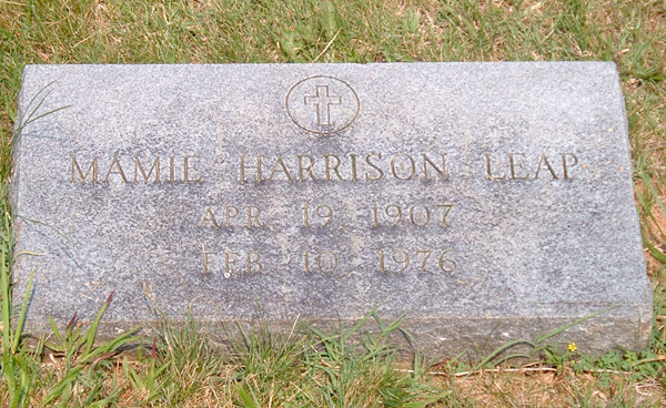 Mamie Harrison Leap Gravestone