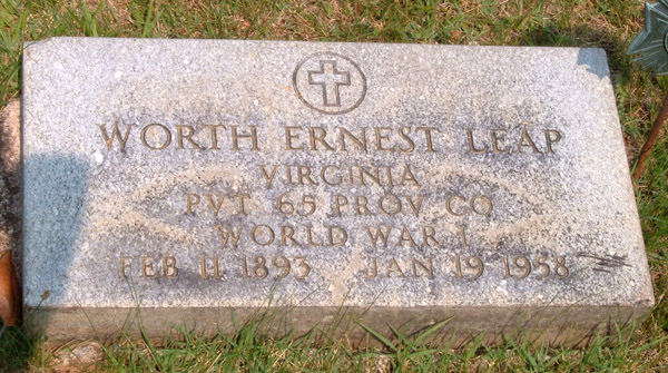 Worth Ernest Leap Gravestone