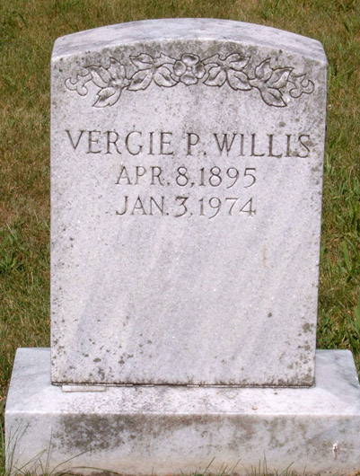 Vergie P. Willis Gravestone