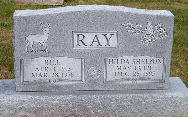Bill Ray and Hilda Shelton Ray Gravestone