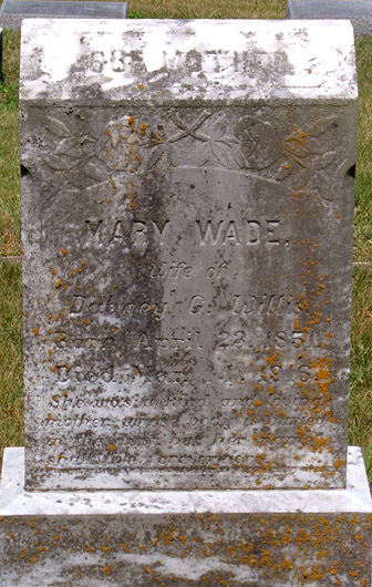 Mary Wade Willis Gravestone