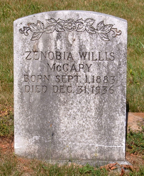 Zenobia Willis McCary Gravestone