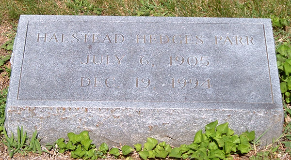 Halstead Hedges Parr Gravestone