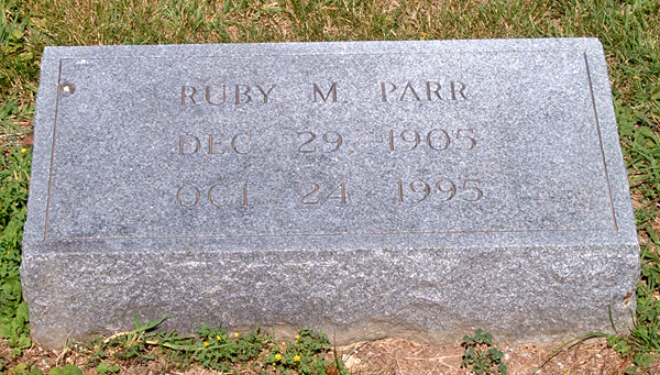 Ruby M. Parr Gravestone