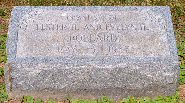 Infant Son of Lester H. Pollard and Evelyn H. Pollard Gravestone