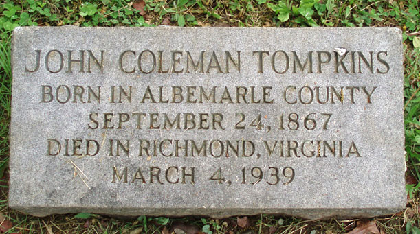John Coleman Tompkins Gravestone