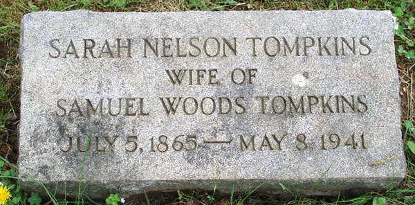 Sarah Nelson Tompkins Gravestone