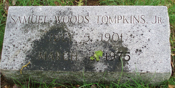 Samuel Woods Tompkins, Jr., Gravestone