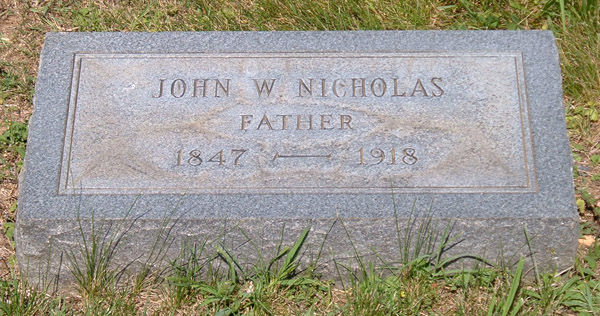 John W. Nicholas Gravestone