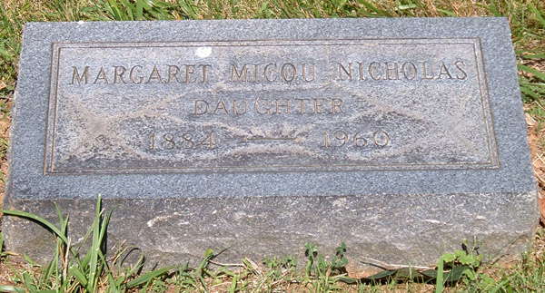 Margaret Micou Nicholas Gravestone