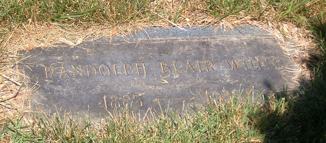 Randolph Blair White Gravestone