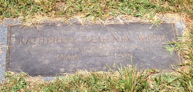 Katherine Eugenia White Gravestone, Scottsville Cemetery