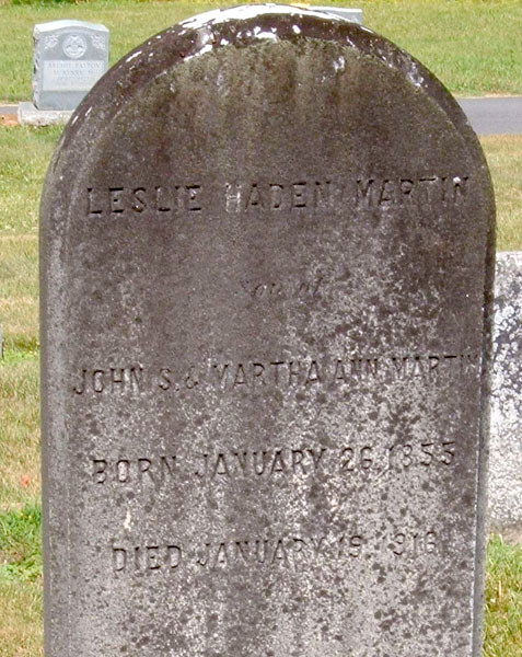 Leslie Haden Martin Gravestone