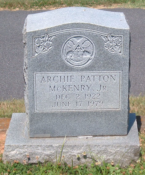 Archie Patton McKenry, Jr., Gravestone